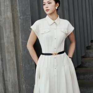 Đầm Công Sở Cổ Sơ Mi